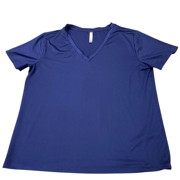 Fabletics Dry-Flex V-Neck Short-Sleeve Tee Women’s Tee Blue  M - Picture 1 of 15